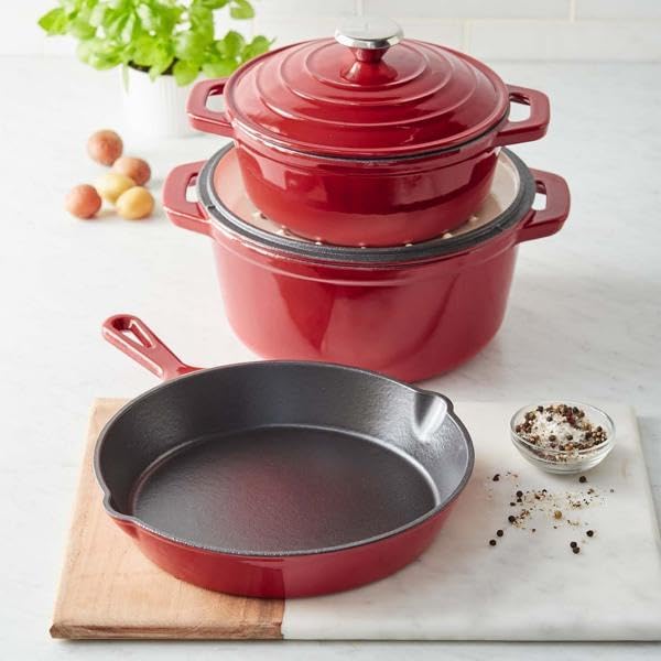 Sur La Table Enameled Cast Iron 5-Piece Set , Blue