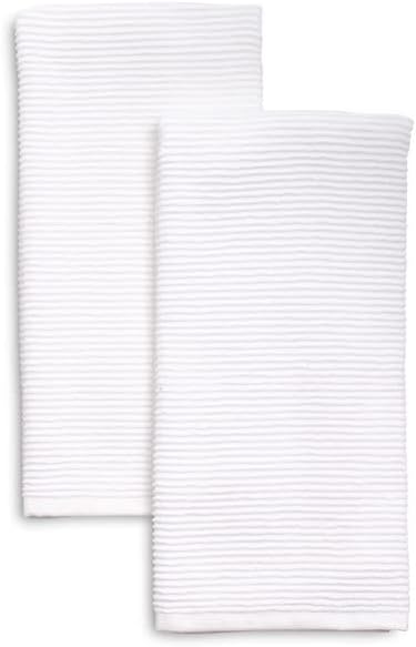 Sur La Table White Ribbed Kitchen Towels, Set of 2