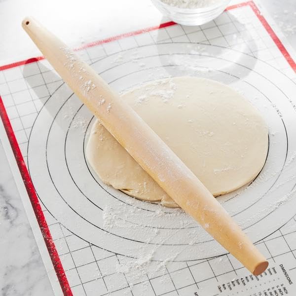 Sur La Table French Tapered Rolling Pin, 20½" x 1¾" , Tan