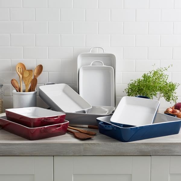 Sur La Table Stoneware 2-Piece Rectangular Baker Set , White