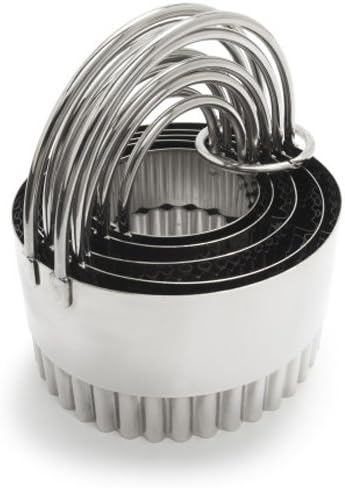 Sur La Table Stainless Steel Fluted Biscuit Cutters, Set of 5 , Silver