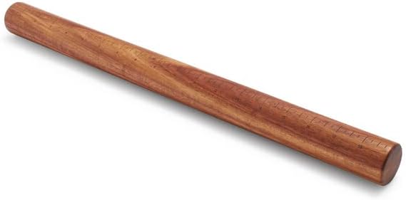 Sur La Table Dowel Rolling Pin with Measurement Markings , Brown