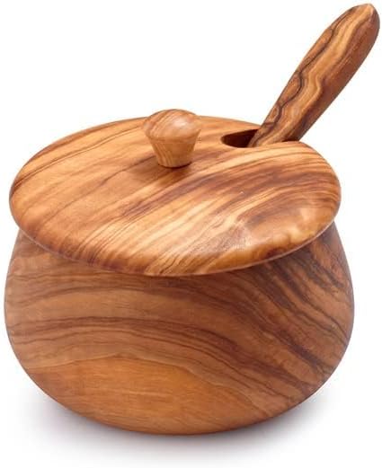 Sur La Table Olivewood Sugar Bowl , Tan