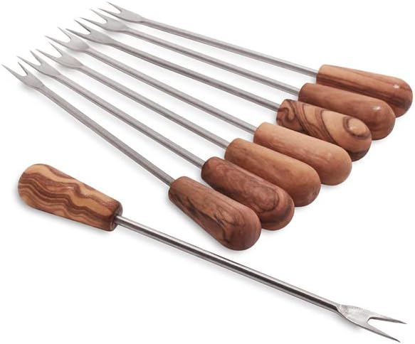 Sur La Table Italian Olivewood Appetizer Picks, Set Of 8 , Brown