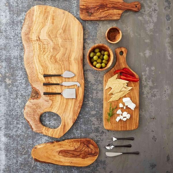 Sur La Table Italian Olivewood Slice Serving Board , Tan