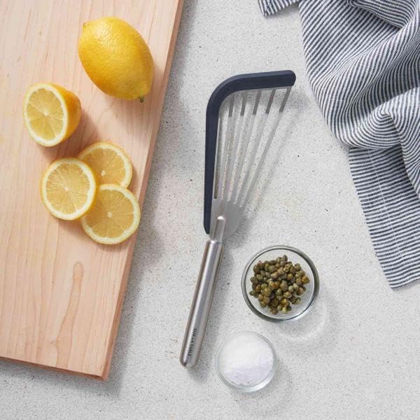 Sur La Table Silicone Edge Slotted Fish Turner , Black