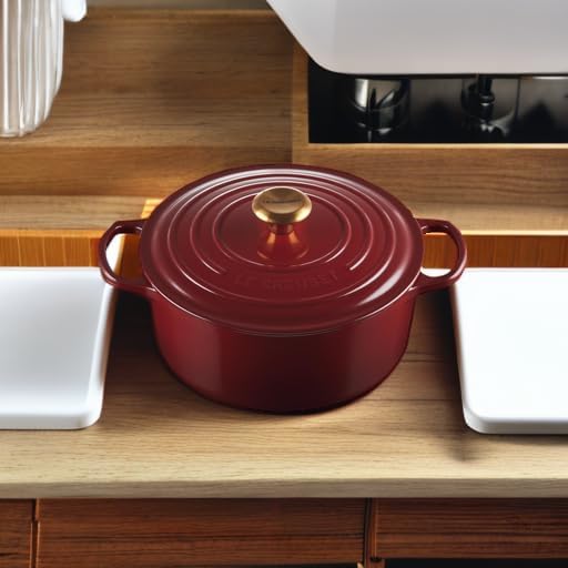 Le Creuset Enameled Cast Iron Round Dutch Oven, 5.5 qt., Garnet