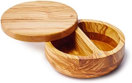 Sur La Table Olivewood Salt Keeper Duo , Tan