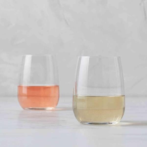 Sur La Table Bistro Stemless Wine Glasses, Set of 4 , Clear