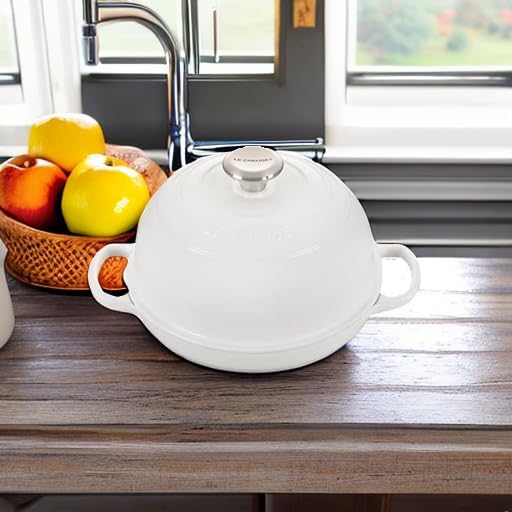 Le Creuset Enameled Cast Iron Round Bread Oven, 9.5 inch, White
