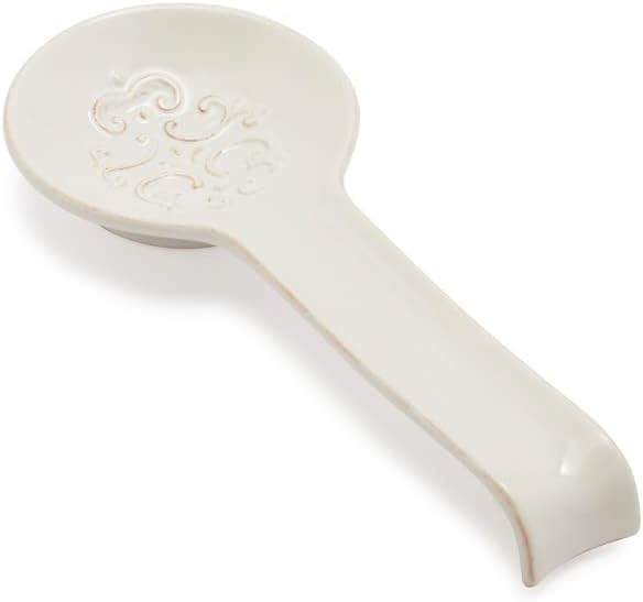 Sur La Table Pearl Stoneware Spoon Rest , White
