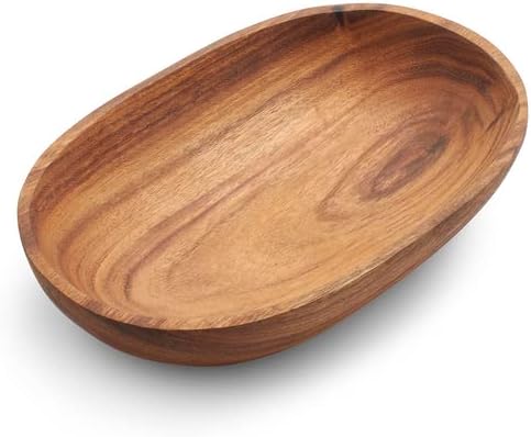 Sur La Table Acacia Oval Serving Bowl , Brown