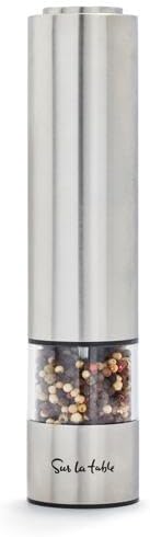 Sur La Table Electric Salt & Pepper Mill Set , Silver