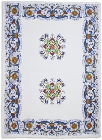 Sur La Table Deruta-Style Linen Kitchen Towel , Blue