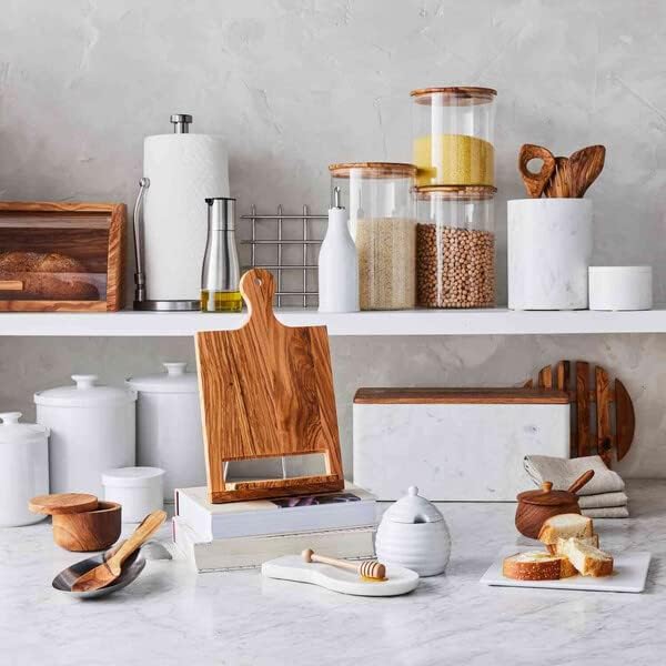 Sur La Table Olivewood Salt Keeper , Tan