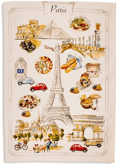 Sur La Table Paris Map Kitchen Towel , Tan