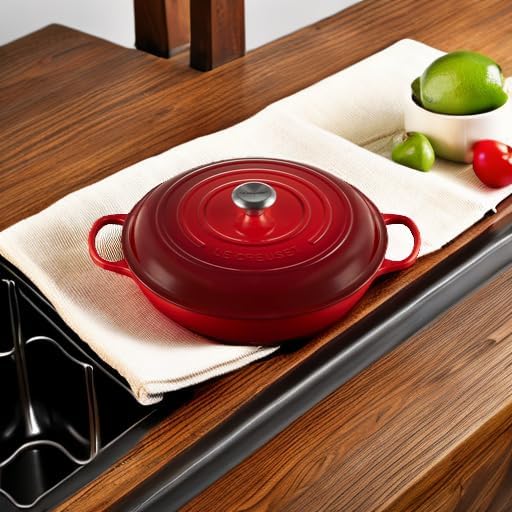 Le Creuset Enameled Cast Iron Signature Braiser, 5 qt., Cerise