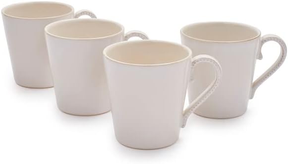 Sur La Table Pearl Stoneware Coffee Mugs, Set of 4 , White