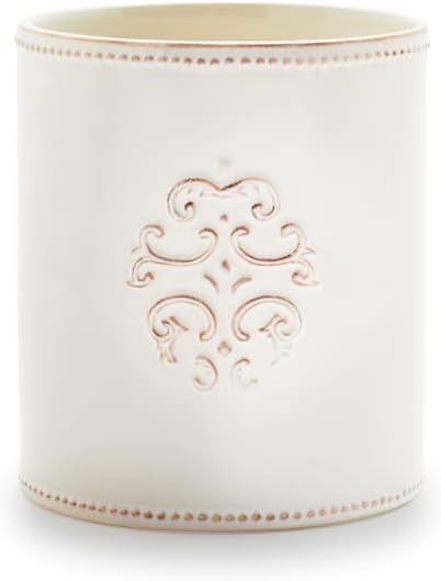Sur La Table Pearl Stoneware Utensil Crock , Ivory