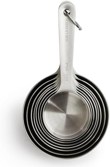 Sur La Table Stainless Steel Measuring Cups, Set of 8 , Silver