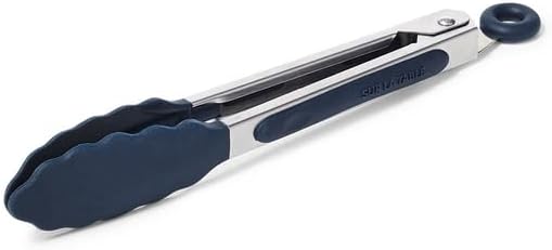 Sur La Table Silicone-Tipped Tongs, 7" , Navy