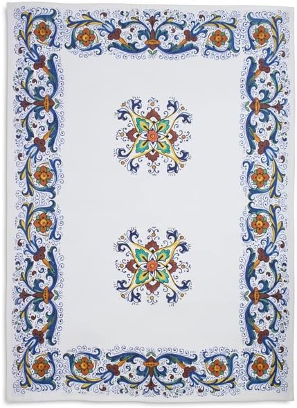 Sur La Table Deruta-Style Linen Kitchen Towel , Blue