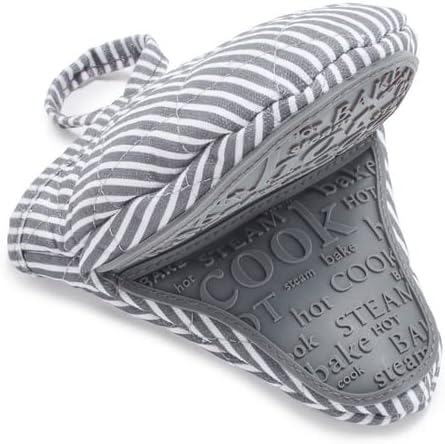 Sur La Table Silicone Striped Mini Pinch Mitt , Gray