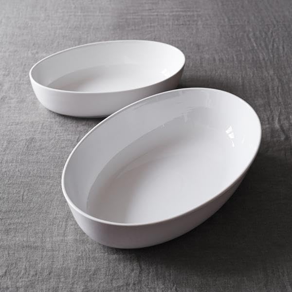 Sur La Table Porcelain Oval Serving Bowl, 12" , White